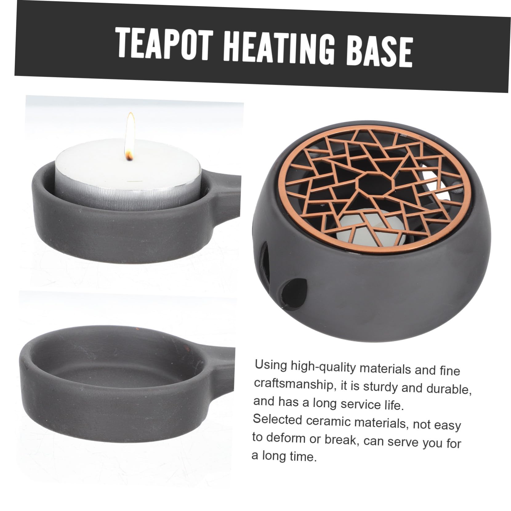 Ipetboom Calentador de Tetera Japonés de Cerámica Candelabro para Calentar Té, Base para Tetera Fácil de Almacenar Adecuado para Uso Diario y Fiestas