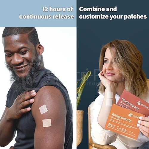 Miniatura 4 de NUTRI-PATCH Parche tópico antioxidante, infundido con VIT.C, CoEnzymeQ10, NADH, NAC, quercetina y otros ingredientes de bienestar. Diseñado para