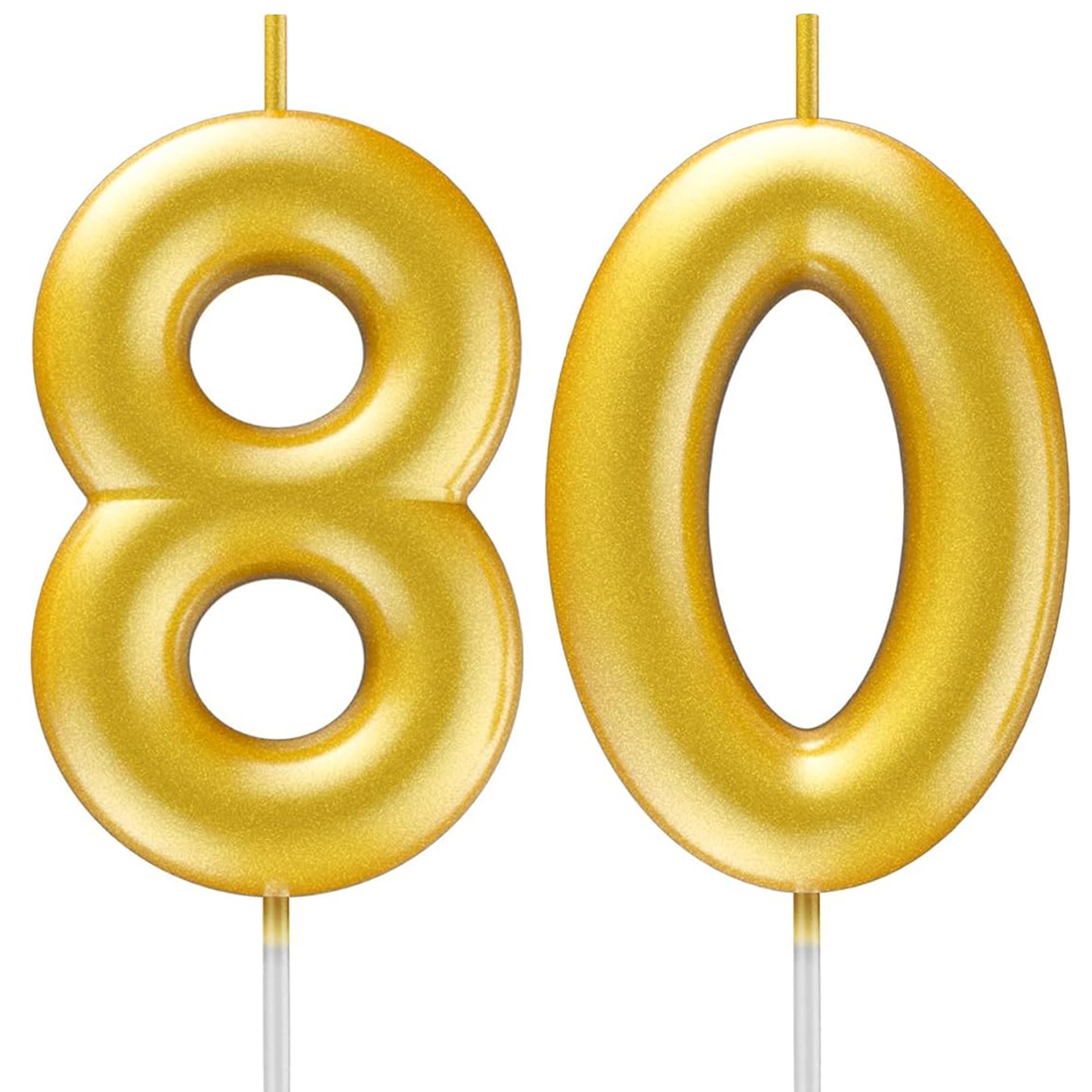 Toyventures Gold 80 80Th Birthday Candle Gold – Number 80 Cake Candle, 3D Candle For 80Th Birthday Cake Decoration