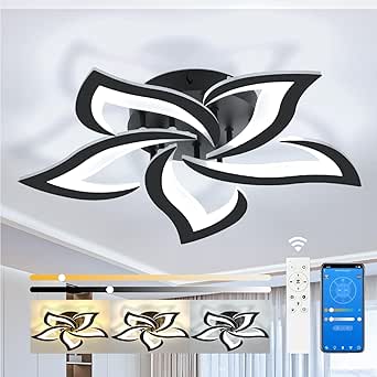 Plafoniera LED Intelligente Per Camera Da Letto Con Telecomando, Lampada Da Soffitto Dimmerabile Tramite App, Circuito CCT Cambia Colore, 19W 1040lm 3000-6500K, DxH 70x8 Cm - Foto 4