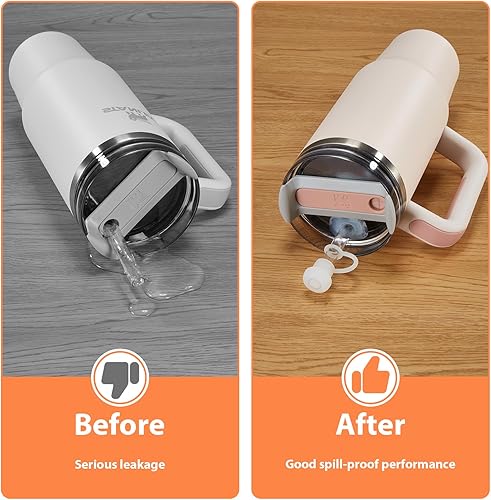 Miniatura 2 de Juego de 6 tapones de silicona para derrames  Tapón de fugas para Stanley Cup 1.0 2.0 40oz 30oz accesorios de vaso que incluyen 2 tapas de pajilla,