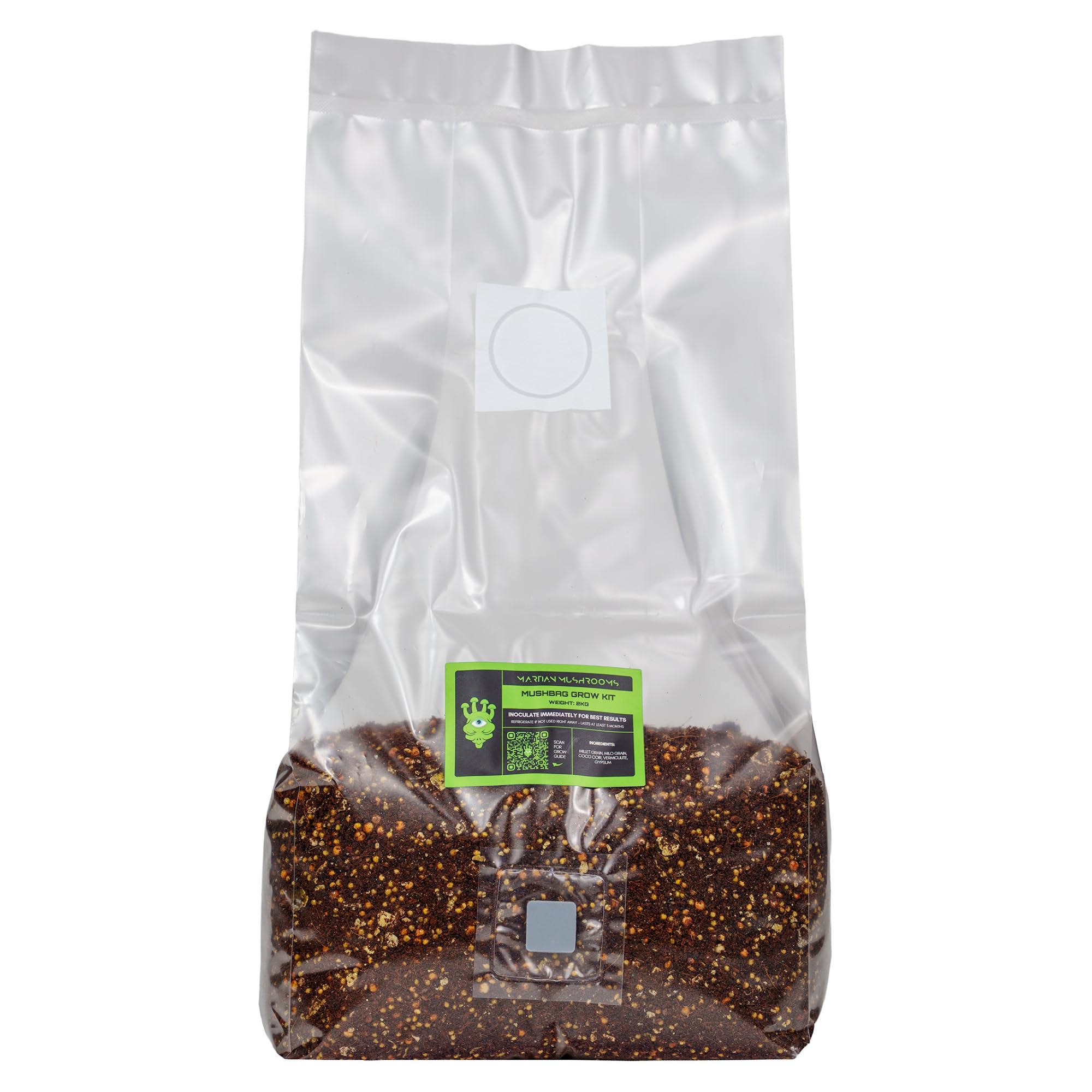 Martian Mushrooms Mushbag – All-in-One Mushroom Grow Kit | Inject and Forget | Beginner Friendly | Easy to Use | Fast Growing | Large 700g Yields of Fresh Mushrooms | Grow Bag Only | 1.5kg​