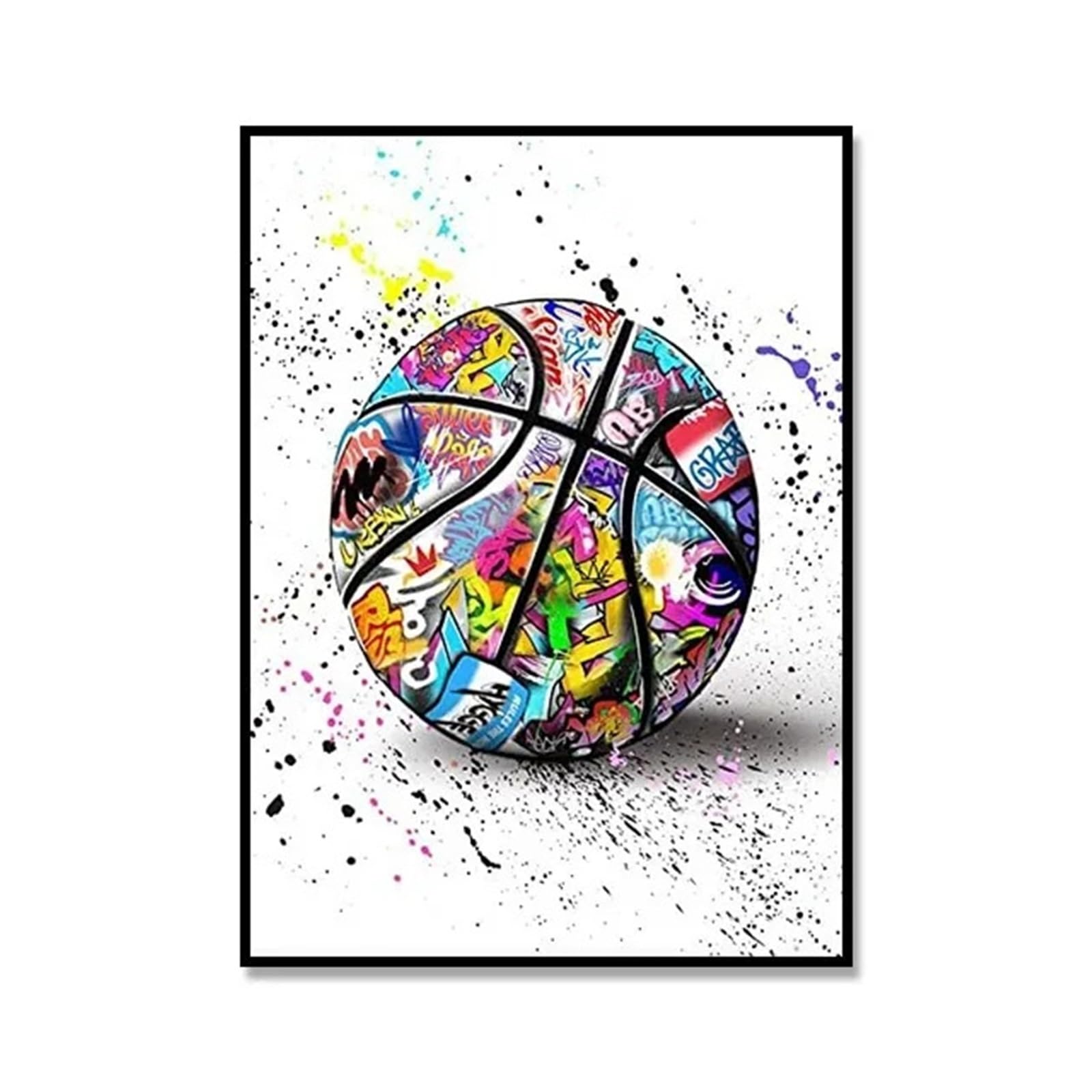 Tableau de gants de boxe et de football style street graffiti abstrait 40x50