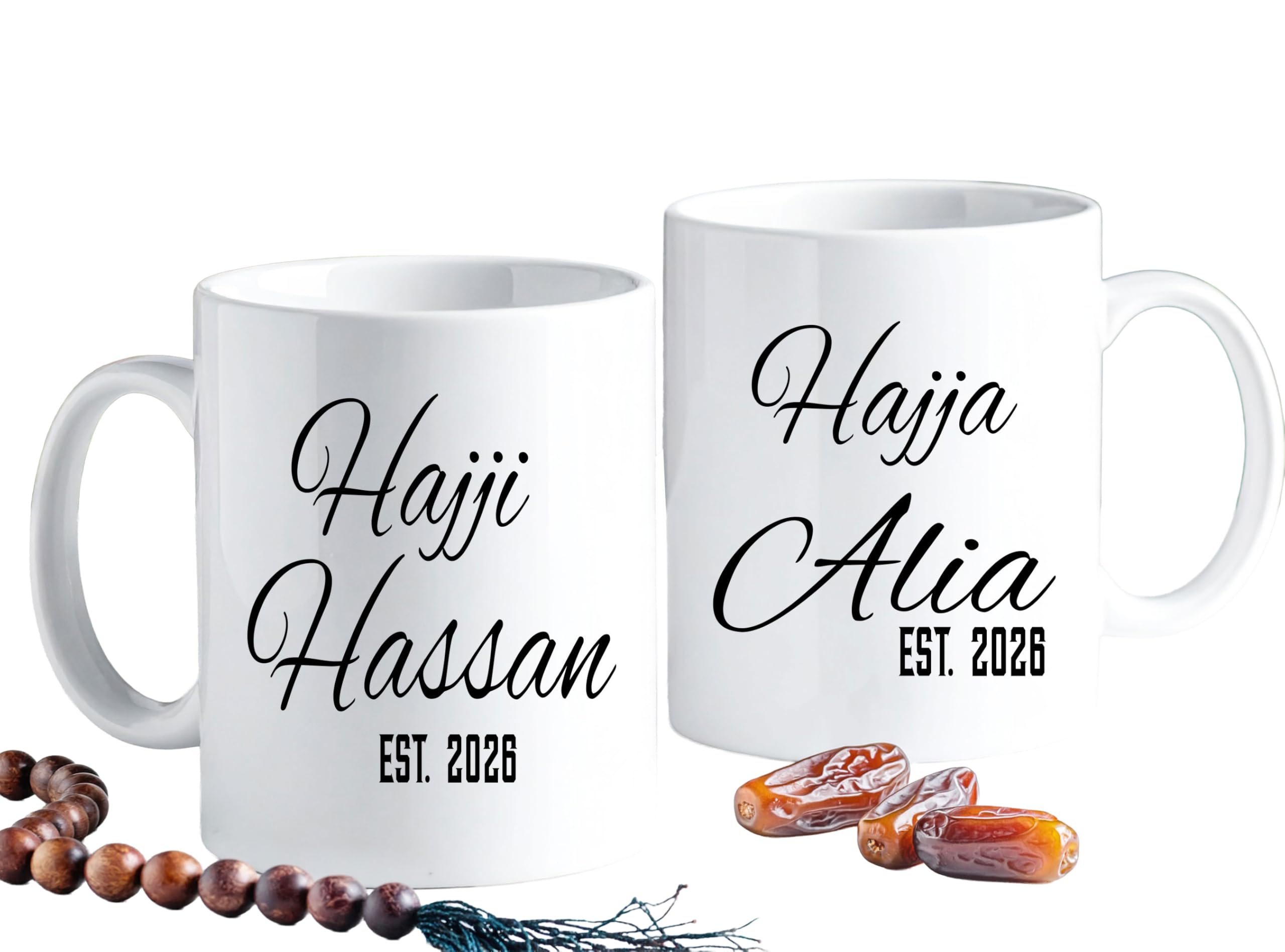 JR Decal Personalised Islamic Hajj Mug – Custom Name with Dua, HAJJI HAJJA Gift Coffee Cup, Muslim Hajj Keepsake Souvenir 2026 — image 1