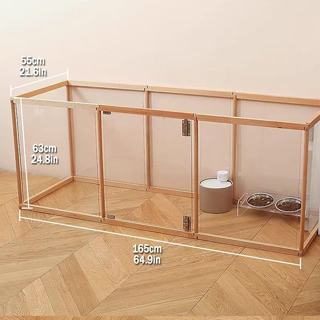 Foto 2 de 8 de Corral acrílico transparente para perros, valla transparente para perros en interiores