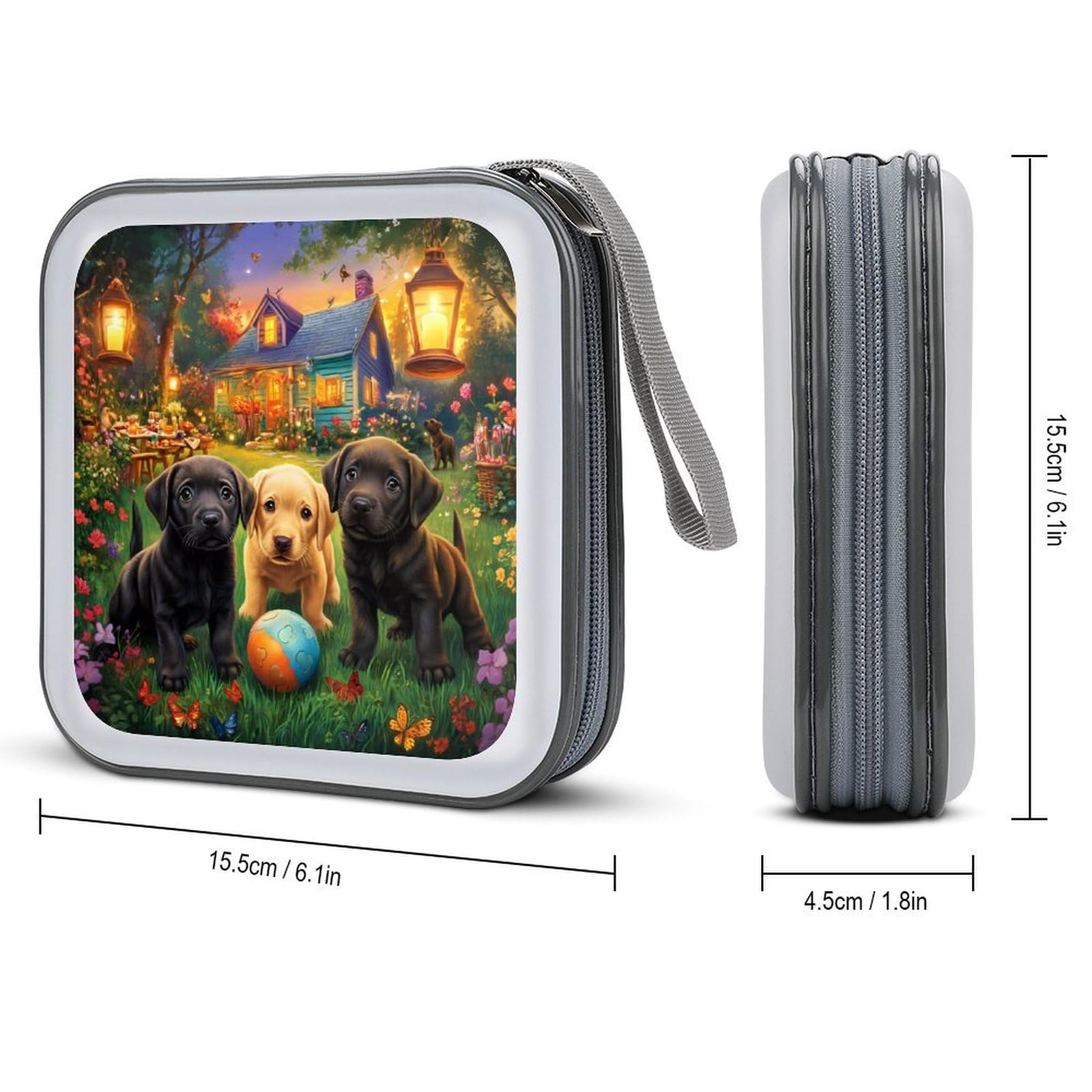 Puppies Dog Play TIme CD Case Portable DVD Holder Storage Organizer for Home Travel