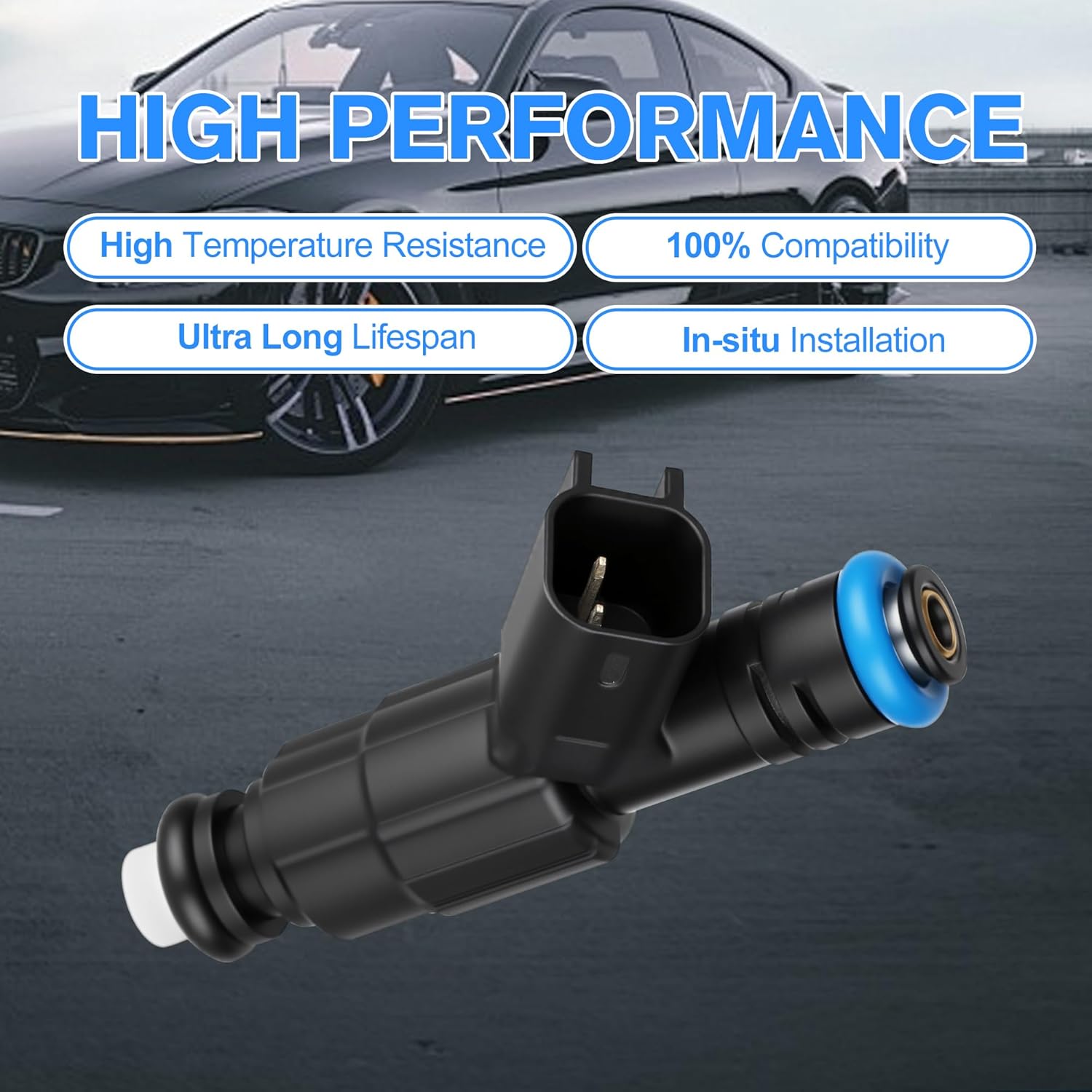 Pack of 6 Fuel Injector Compatible with Jeep Grand Cherokee Wrangler 4.0L 1999-2004,for Dodge Ram 1500 2500 3500 5.2L 2000-2003, 4 Holes,Replace Part OE 0280155784,4854181,280155784,4667938