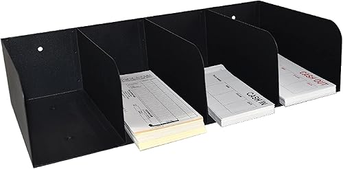 Miniatura 1 de STEELMASTER by BankSupplies - Organizador de documentos de acero, 4 bolsillos, color negro, acabado arrugado con recubrimiento en polvo, resistente