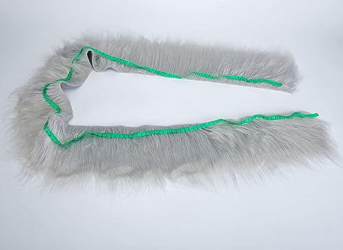 Miniatura 23 de Tiras precortadas de tela de piel sintética lanuda y esponjosa para gnomos, barba, cosplay, decoración enana (blanco, 8 x 60 pulgadas)