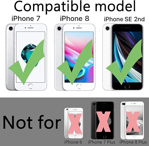 Miniatura 2 de TENOC Funda para teléfono compatible con iPhone SE (2 generación 2020 y 3 generación de 2022) y iPhone 7 y iPhone 8, funda transparente que no se