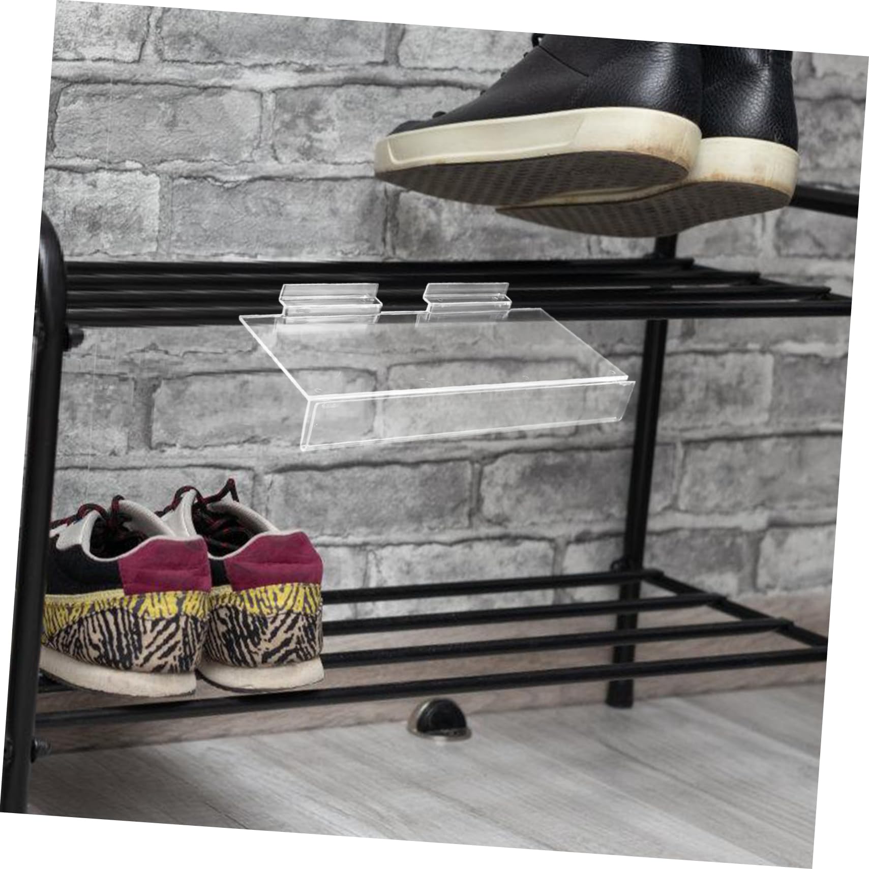 PRETYZOOM Acrylic Wall Shelves for Shoes Display Slat Wall Display Rack Shoe Rack Organizer