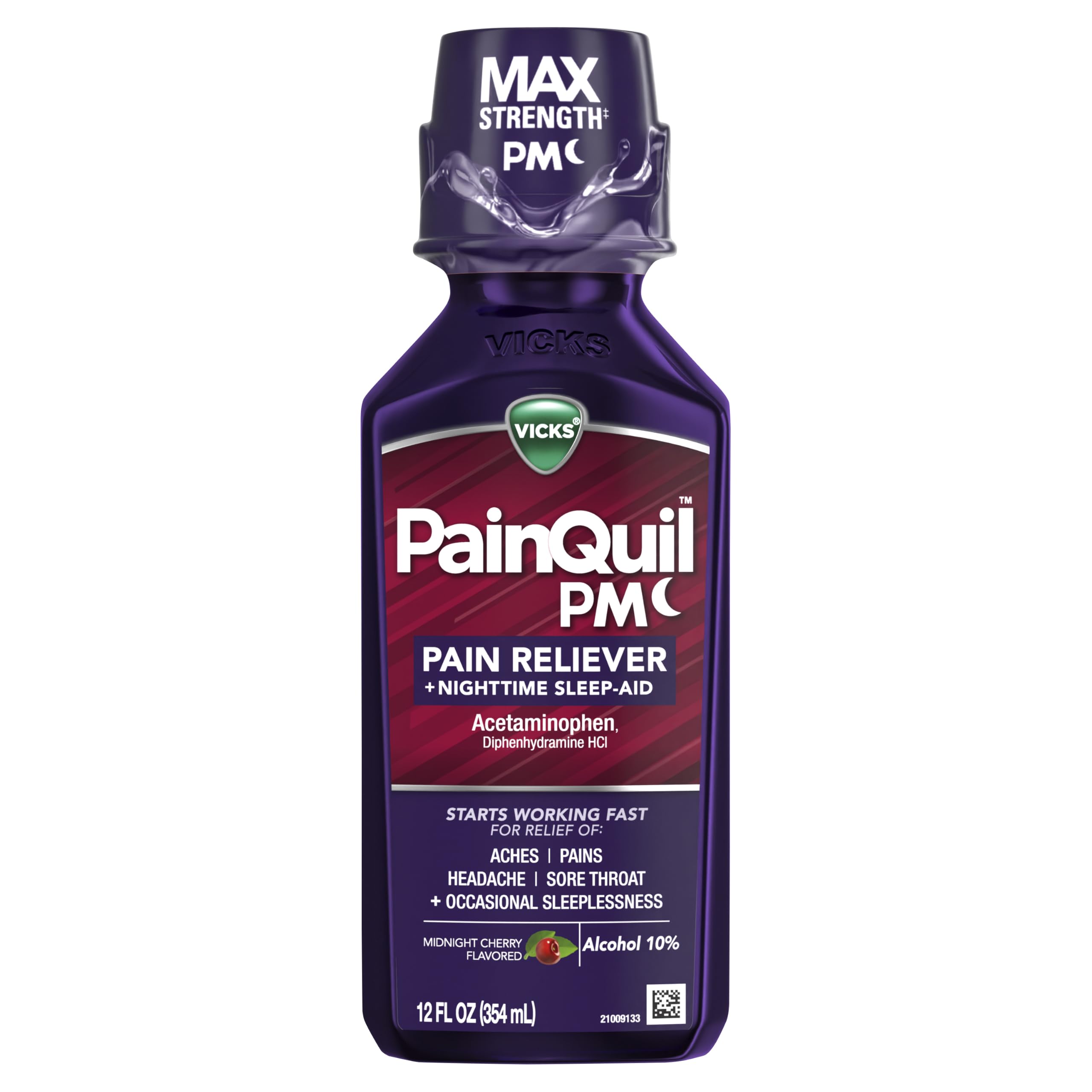 Vicks PainQuil Pain Relief Acetaminophen 1000mg Max Strength Adult Pain Reliever Liquid 12oz, Backache Headache Relief, 1 Nighttime Pain Reliever + Sleep Aid — Amazon image 11