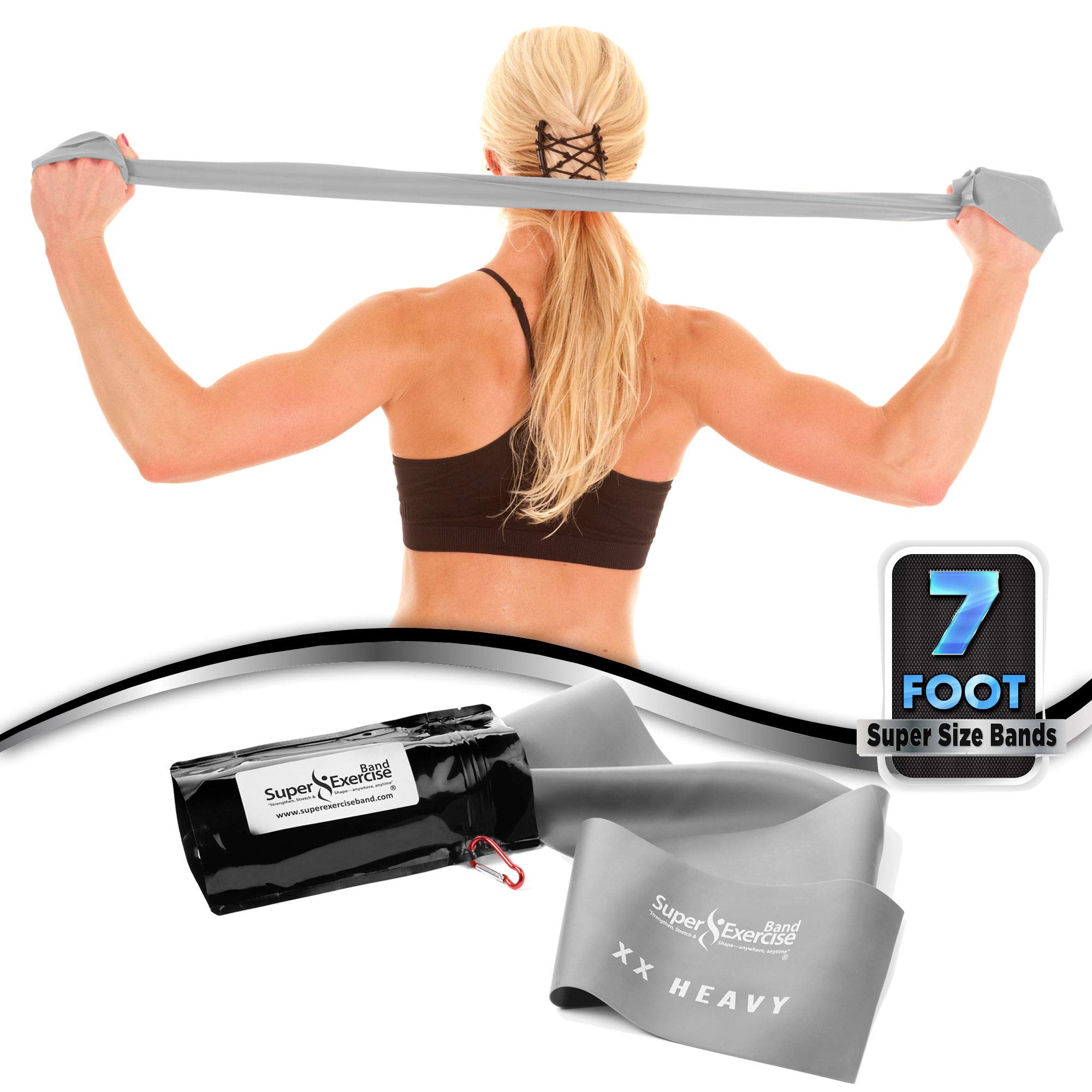 2,1 m. Senza Lattice Bande di Resistenza 3 Set. Fasce Elastiche per Fitness e Riabilitazione Allenamento. Include Custodia da Viaggio, Porta Anchor & Workout e-Book con Elastico.