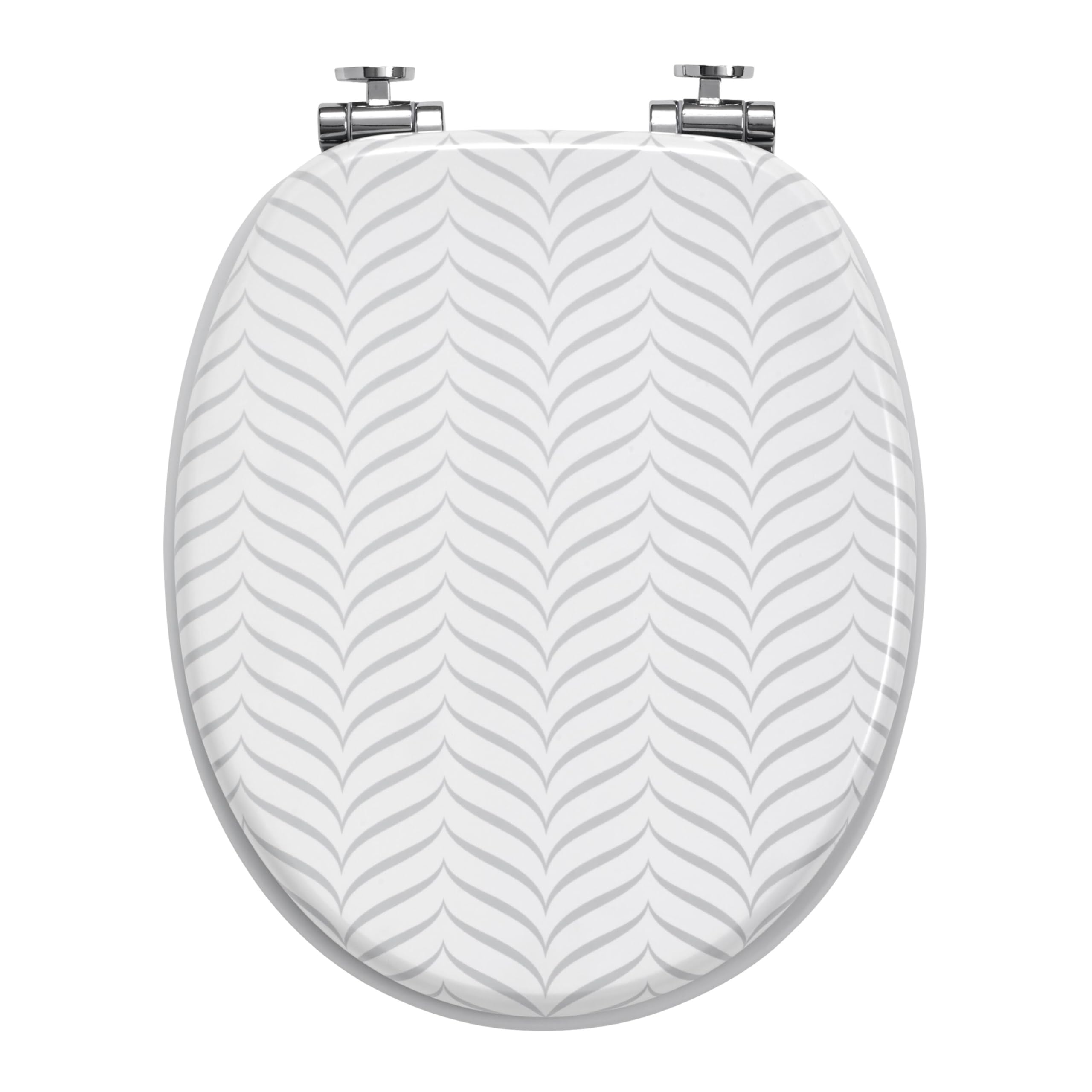 Wirquin 20722977 Asiento de inodoro Woody 100% fsc y cierre suave, chevron