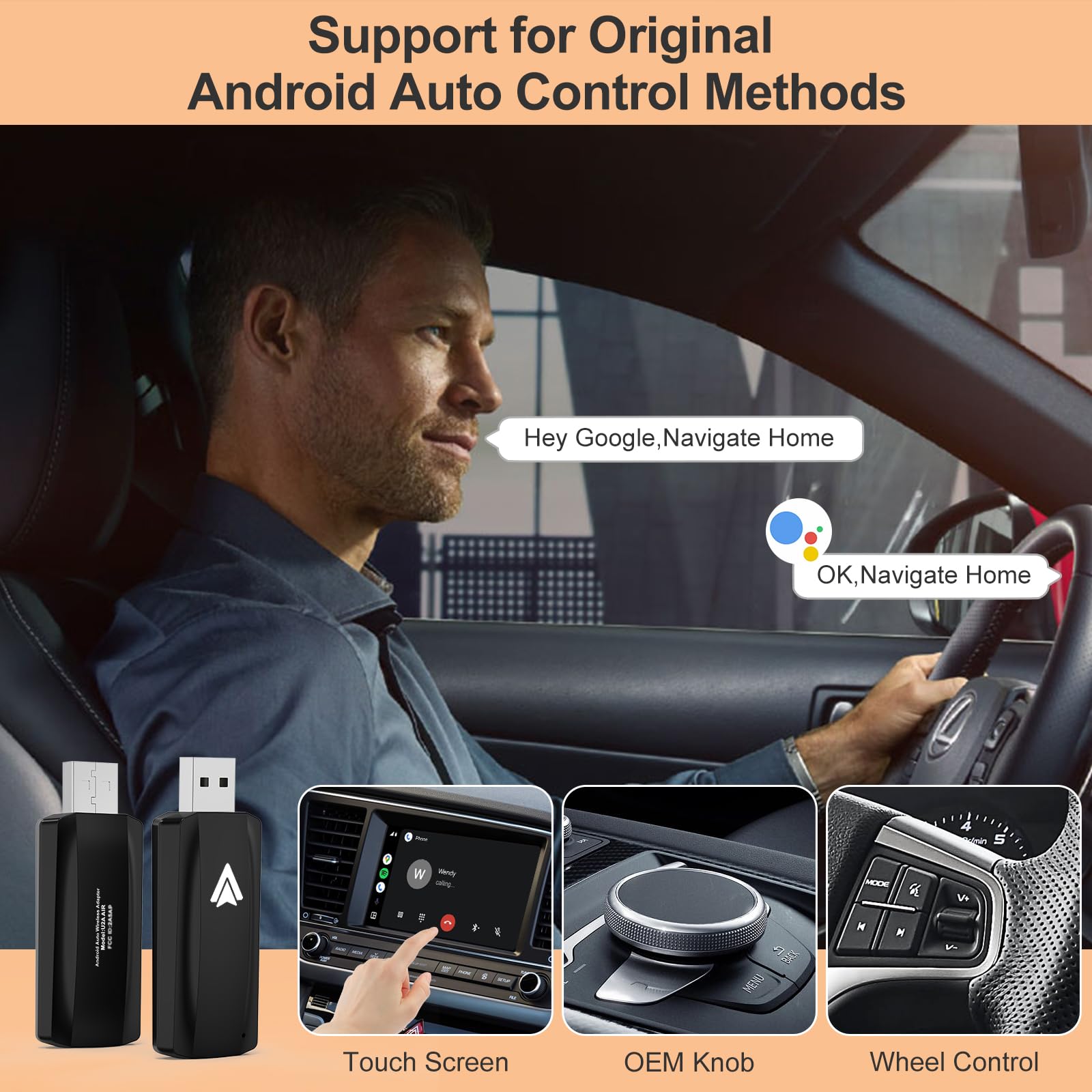 Adaptateur De Connexion Système Android Auto Sans Fil Noir, 1 Pièce,  Filaire Vers Boîtier Android Auto Sans Fil, Mode en ligne