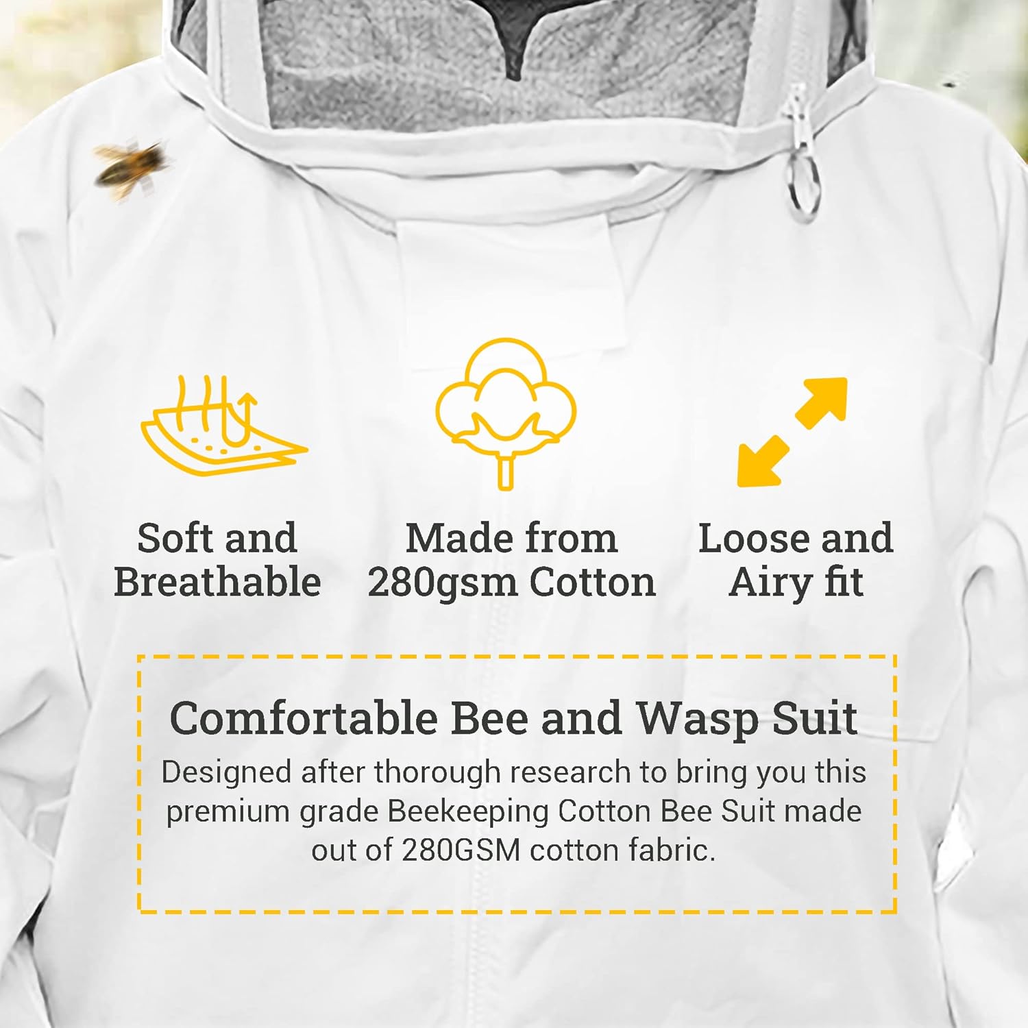 Buy BEEATTIRE Bee Suit with Easy Access Veil Cotton Protection