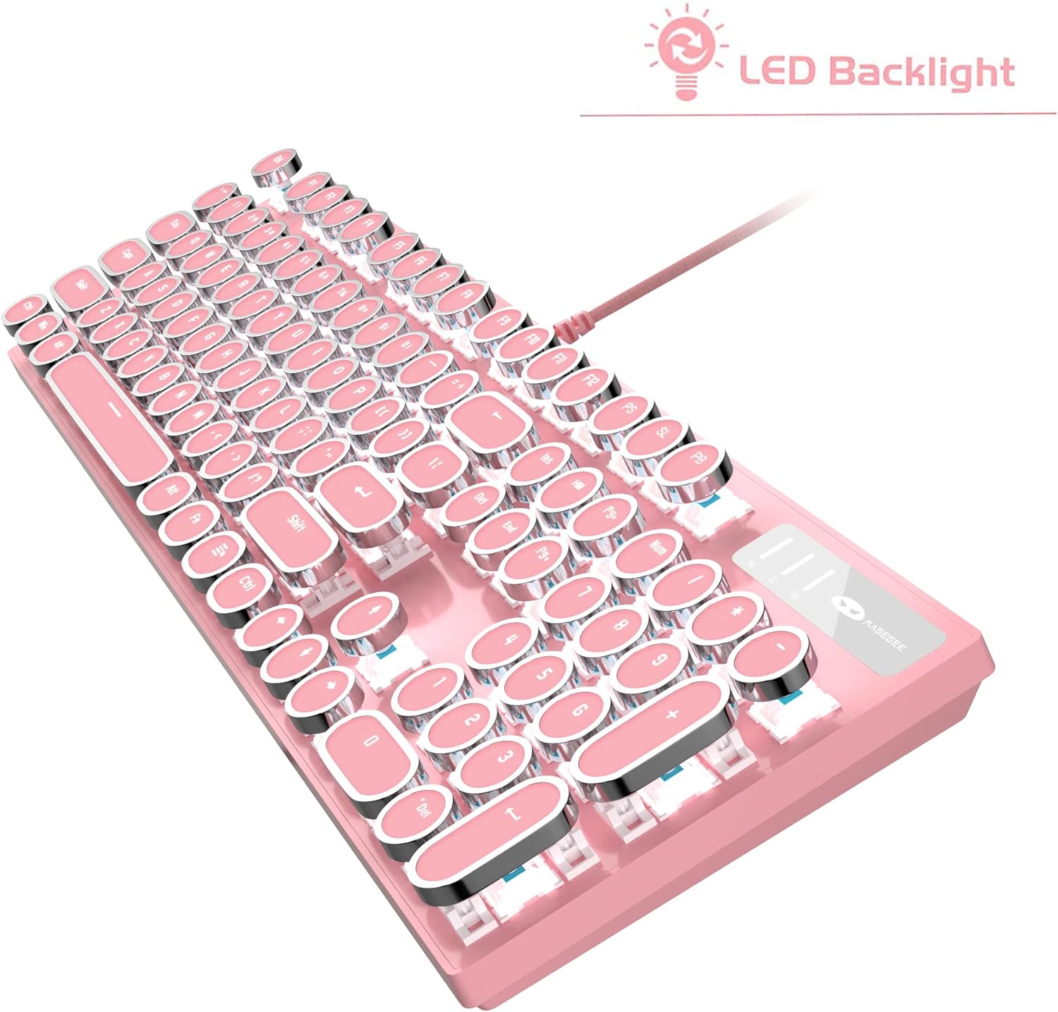 Buy MageGee Typewriter Mechanical Gaming Keyboard, Retro Punk Round