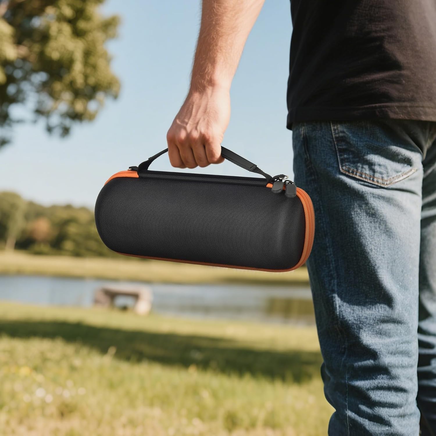 Casmilee Case for JBL Flip 7/6/5 Bluetooth Speaker, Portable Holder for Wireless Waterproof and Drop-Proof Speakers, Protector with Shock-Absorbing Padding, Carabiner Slot & Mesh Pocket- Box Only - Image 8