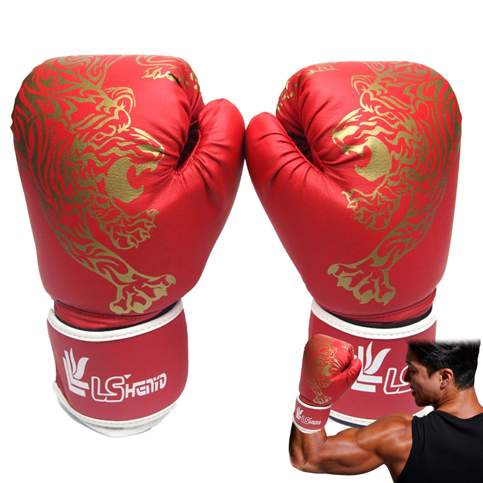 Guantoni Da Boxe In Pelle Con Design Curvo - Protezione Mani Per Allenamento