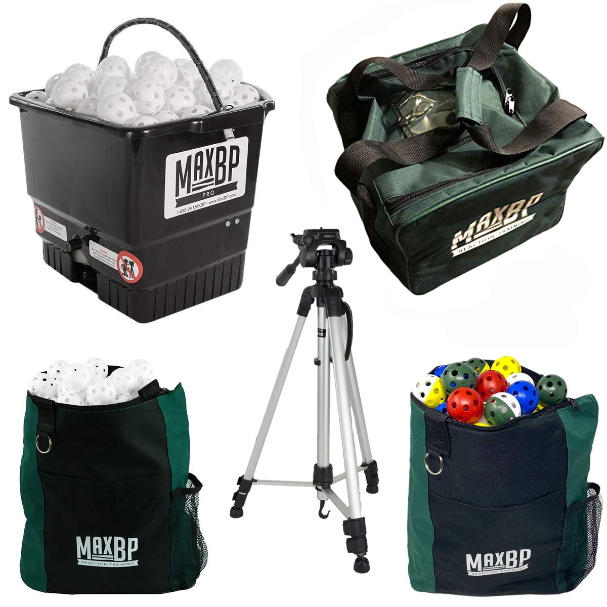 MaxBP Pitching Machine - Perfect for Kids, Teens & Adults - 30-145 Plus mph Reaction Training for Baseball & Softball - Essential Equipment for