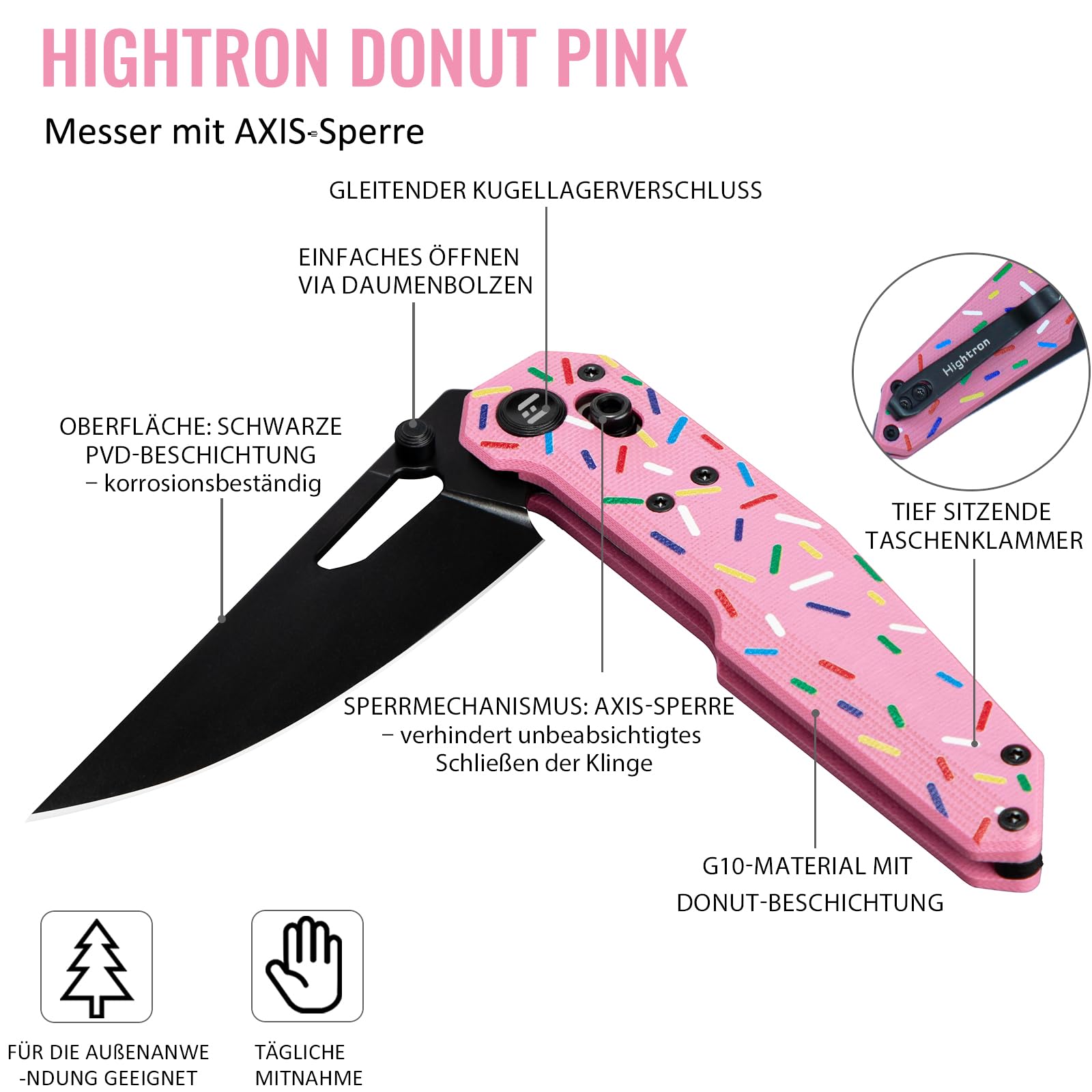 Hightron - Herramienta multifunción de corte de acero inoxidable, compacta práctica para oficina y hogar, color rosa