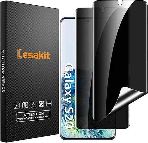 Miniatura 14 de Paquete de 2+2 protectores de pantalla de privacidad para Samsung Galaxy S10 de 6.1 pulgadas, protector de pantalla flexible de TPU antiespía