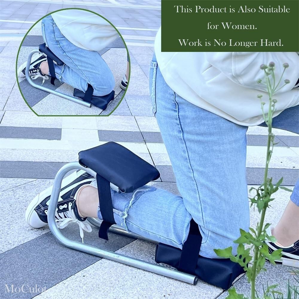 Knee Seat for Work,Strap On Kneeling Device for Garden,Creativity Gardening Seat,Brace(A-Black)