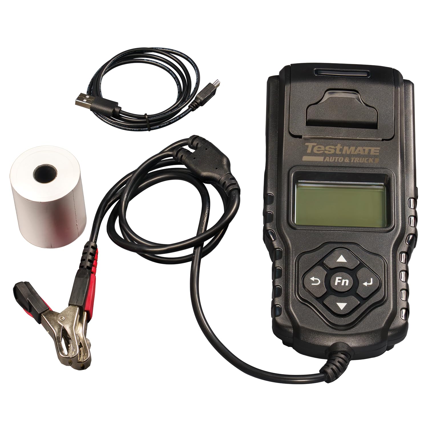 TestMate TA22KIT Tester batteria da 12 V/24 V per auto e camion, tester per batteria con LCD e stampante, sistema di avviamento e ricarica