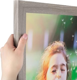 ArtToFrames 20x25 Inch Brown Picture Frame, This 1.2500 Inch Custom Poster Frame is Gray Oak - Comes with Acrylic and Corrugated Backing (2WOM76808-973-20x25)