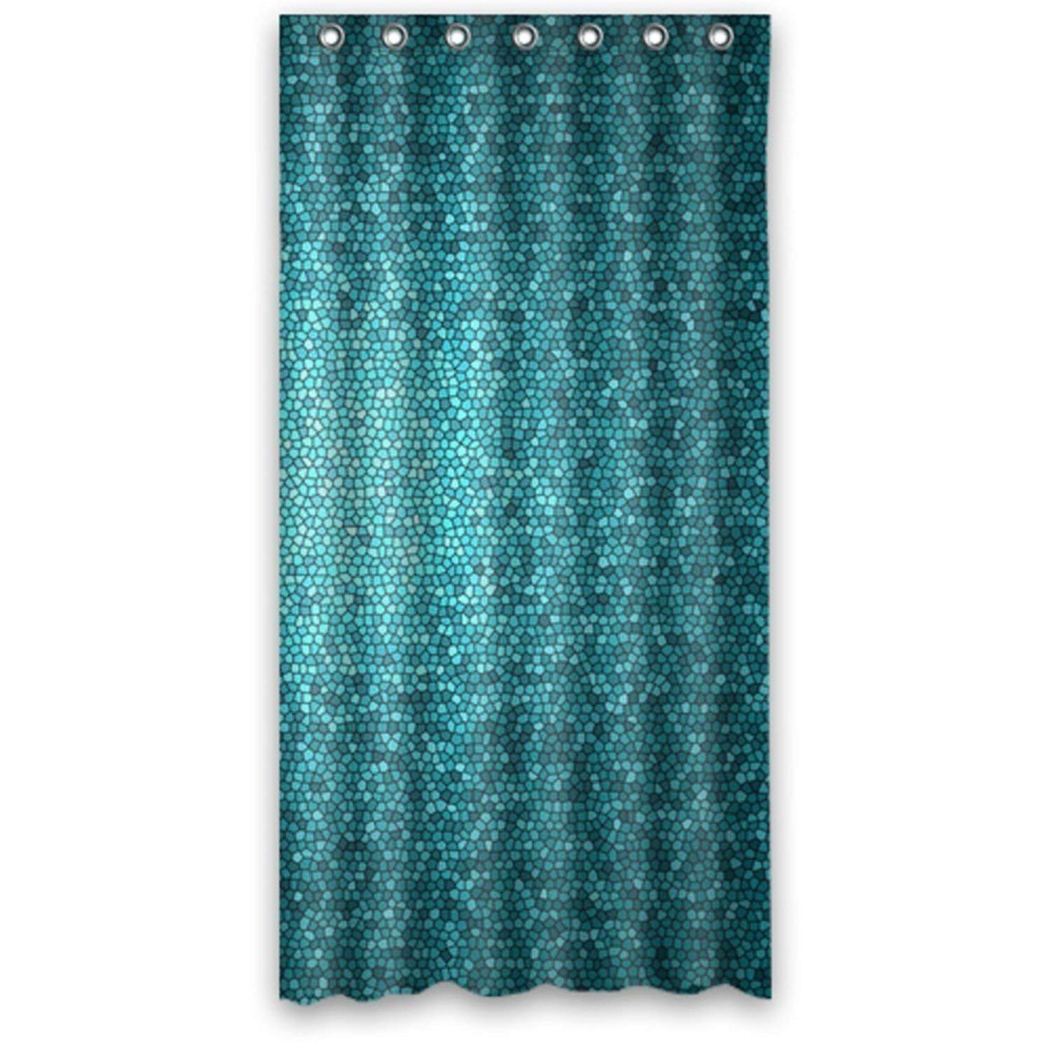 CHATAE Stylish Mosaic Teals Aquas Lagoon Blue Bathroom Waterproof Polyester Fabric Shower Curtain 36" by 72"