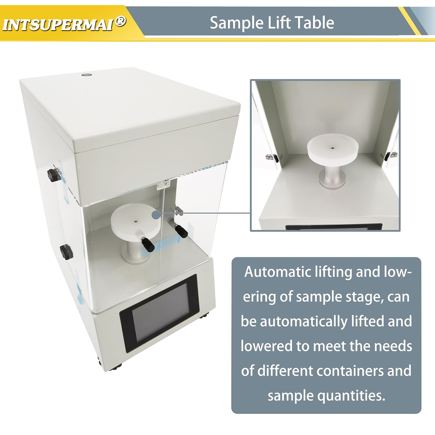 INTSUPERMAI Automatic Lab-Grade Liquid Surface Tension Meter 0-1000mN/m, 0.01mN/m Precision, Du Nouy/Wilhelmy Methods, Touchscreen 110V