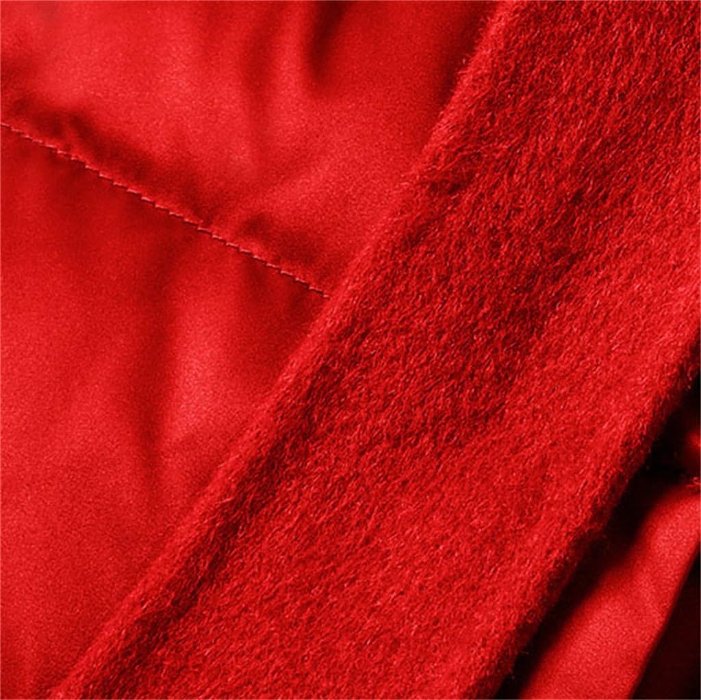 Women's Down Jacket Mid-length Thin and Slim Type Lace-up Splicing Hooded