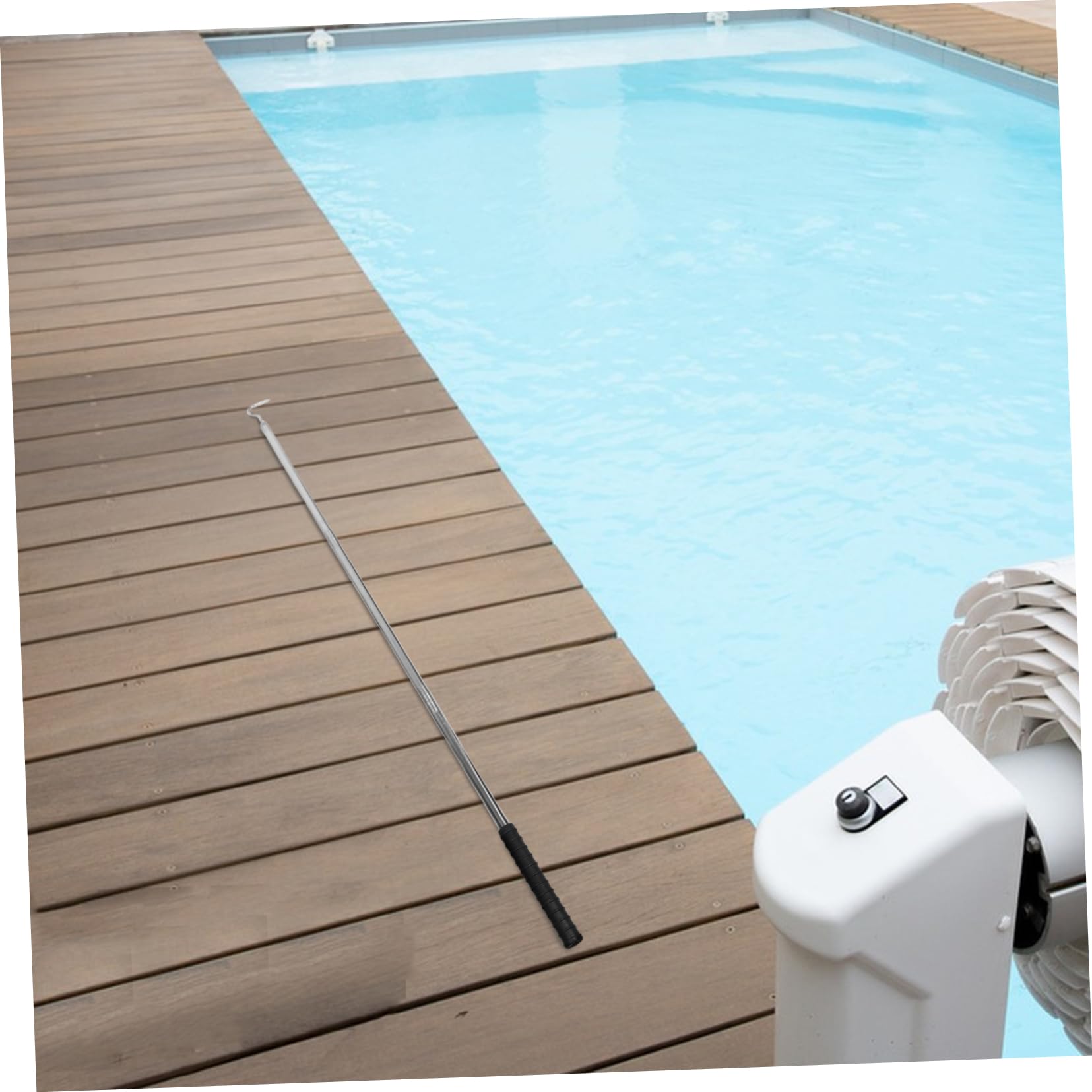 Edelstahl Poolzubehör Poolverlängerungsgriff Haken für Poolskimmerkorb Abnehmbare Stange für Skimmerkorbgriffe und Poolpflege