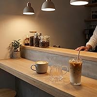 Vista 4 de Jarra de vidrio transparente de 5 onzas para leche y crema, mini jarra de bebidas con asa y boquilla de vertido, recipiente pequeño para café