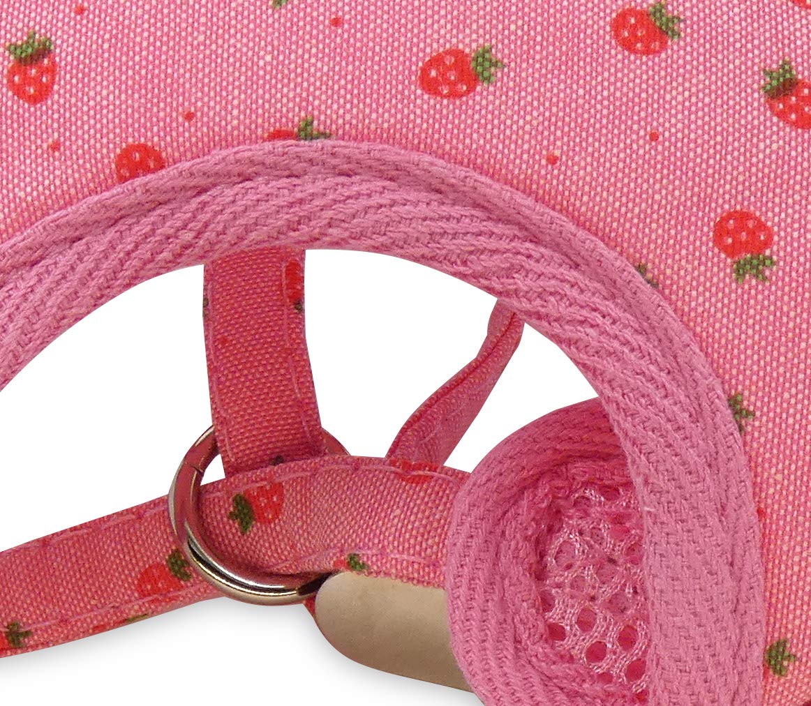 AKORD Pink Pattern Tiny Dog Harness Leash Lead Walking Chest Strap, X-Small, XS - Image 4