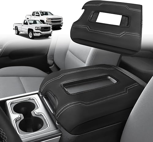 Miniatura 111 de Muslogy Funda para reposabrazos de consola central compatible con Chevy Silverado/Tahoe y GMC Sierra/Yukon 2007-2013, cojín para reposabrazos
