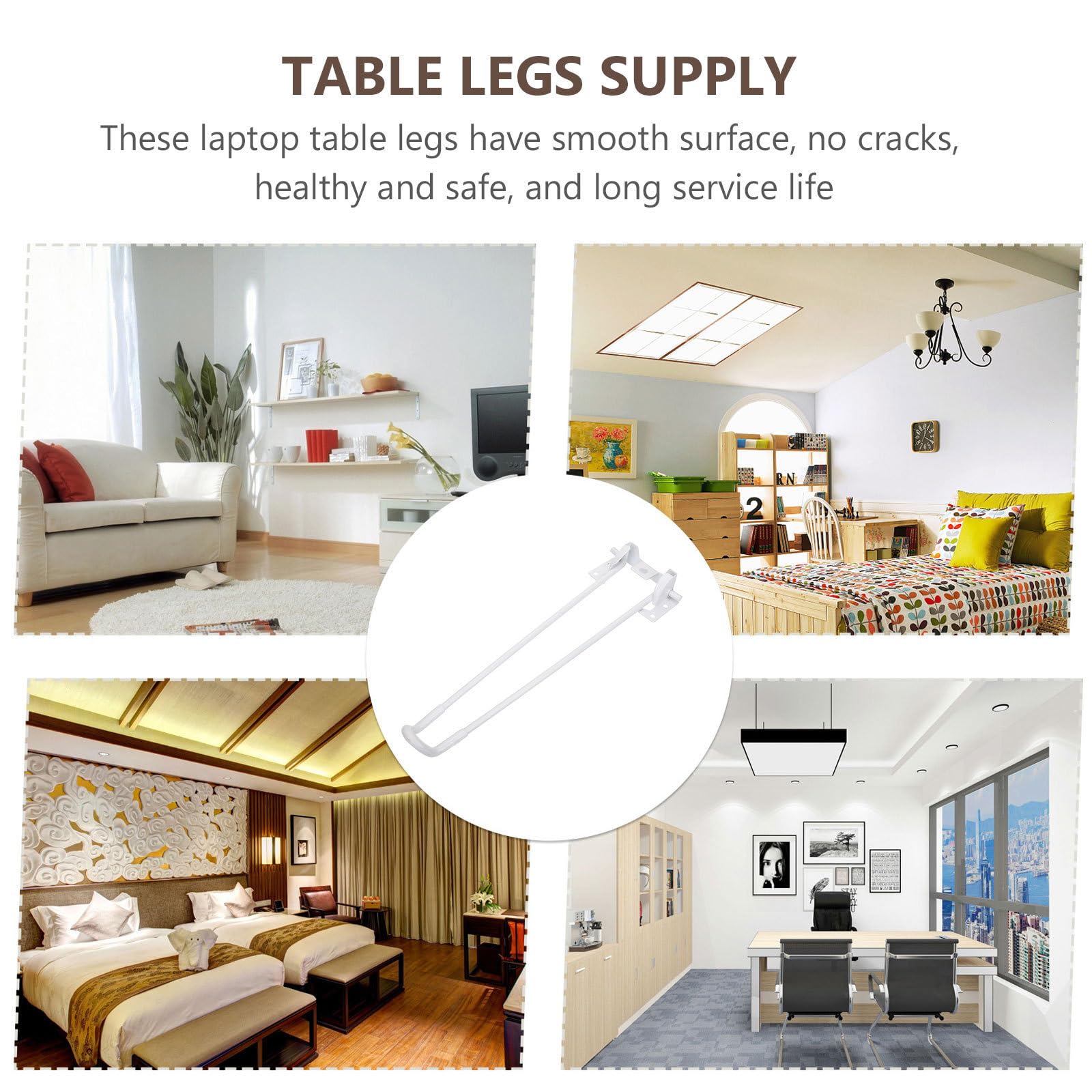 Sewroro 4 Piezas Patas de Mesa Plegables de Metal Blanco para Muebles