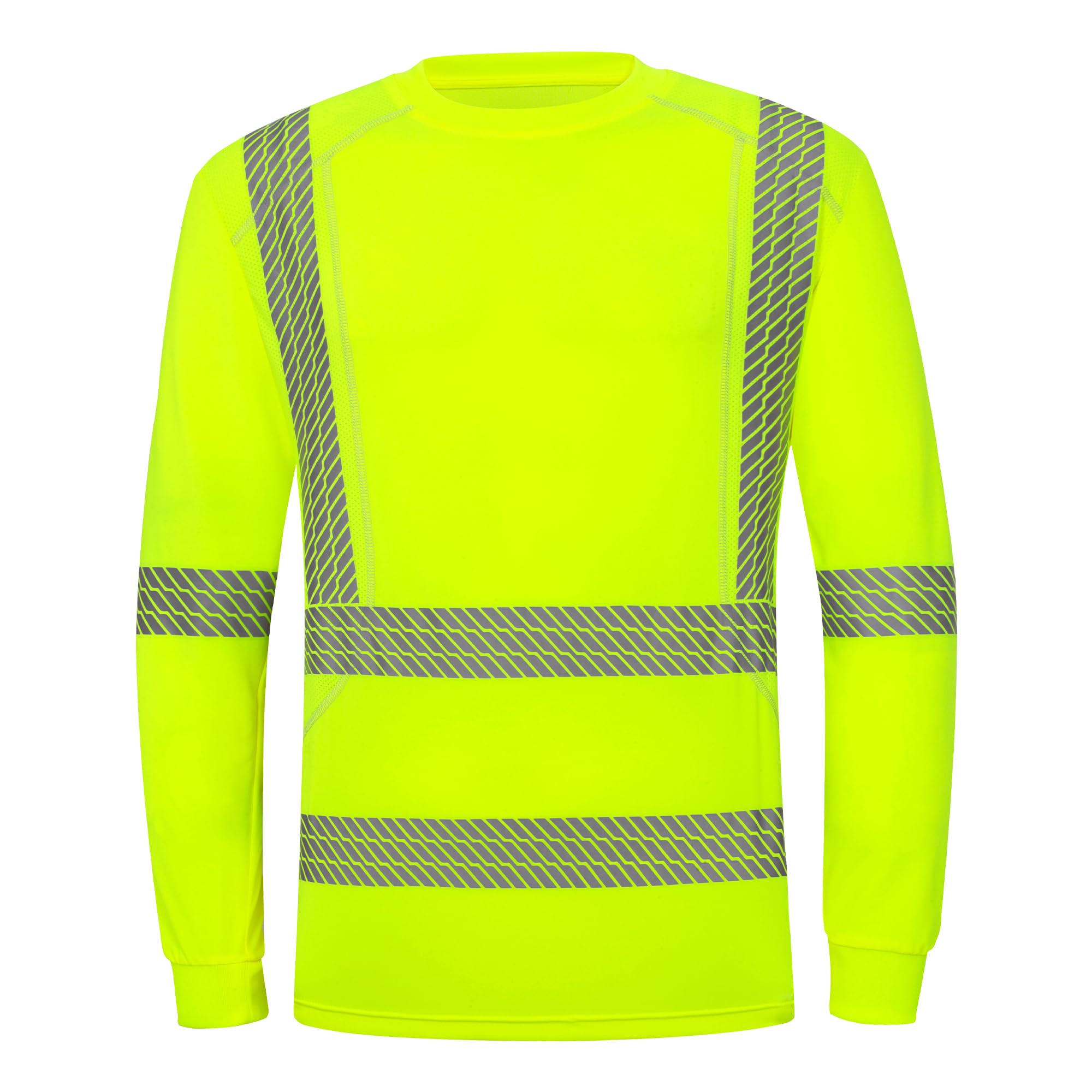 ProtectX High Visibility Long Sleeve Shirts Reflective Hi Vis Safety Shirt for Men Women Class 2-3 Construction Shirt 1 Pack