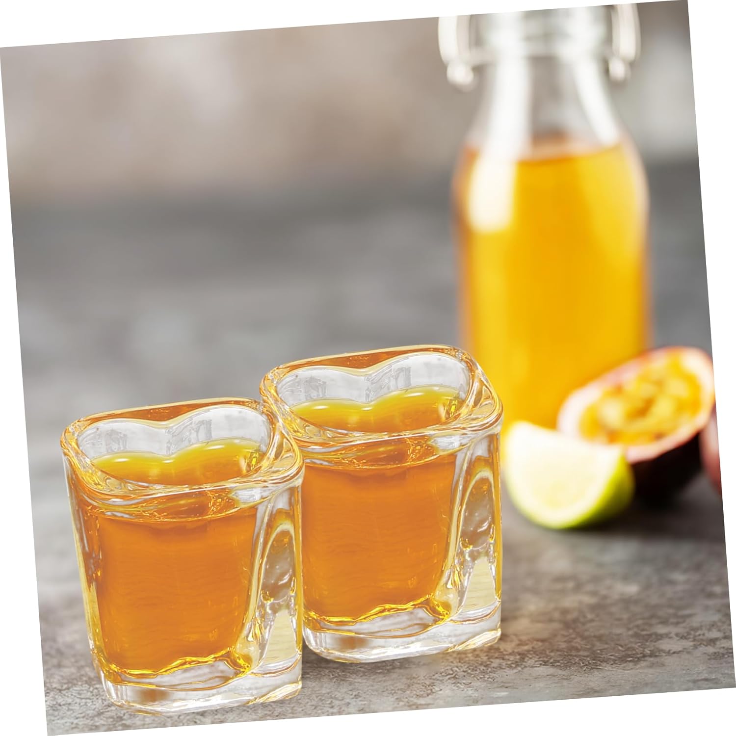 6pcs Unique Heart Shot Glasses Thick Material Drinking Cups for Home Bar Party