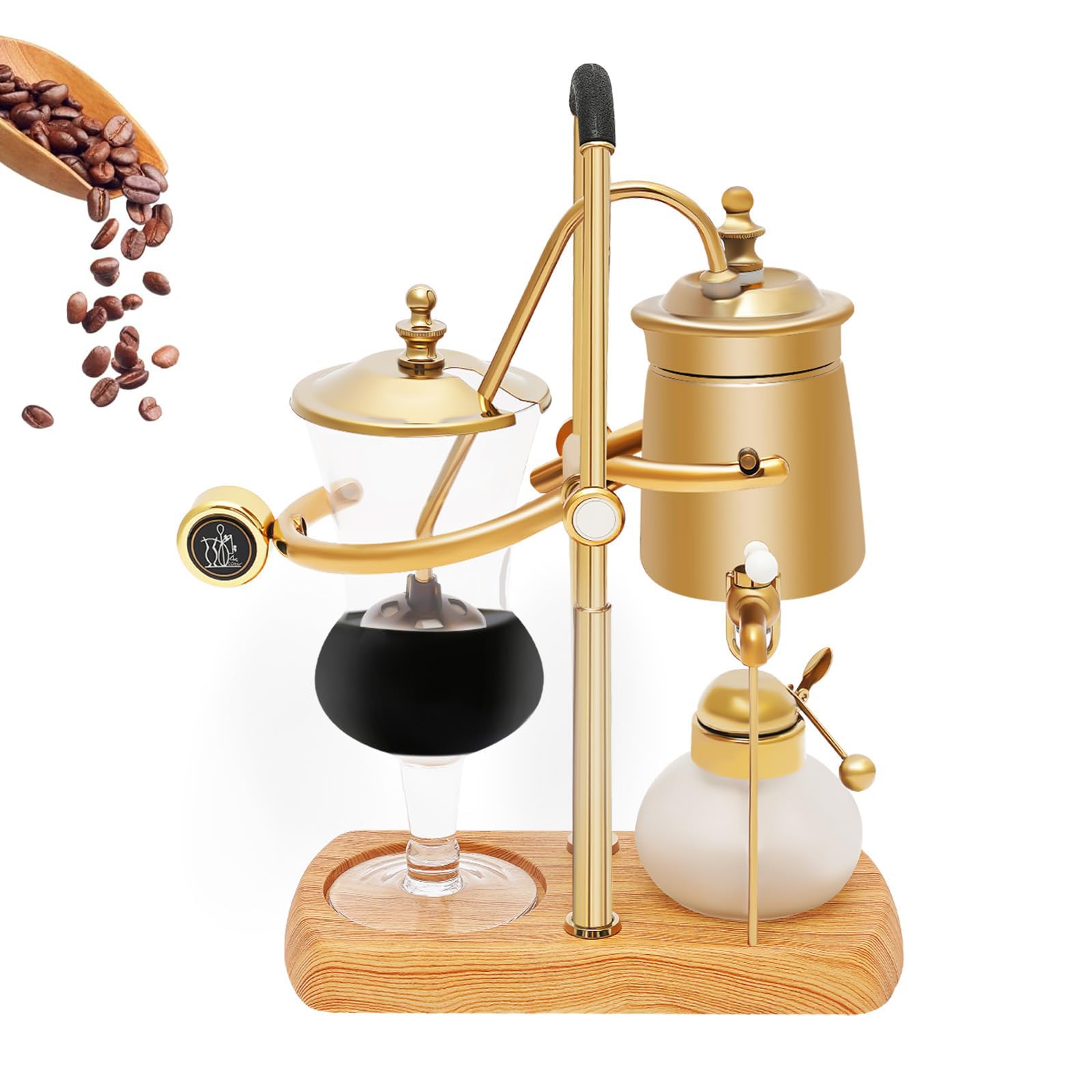 Macchina da caffè a Sifone Balance, Caffettiera a Sifone, capacità 400 Ml, Vetro Borosilicato E Acciaio Inossidabile 304, Principi del Sifone E Stabilità Sicura, per Negozi di Bevande, Bar