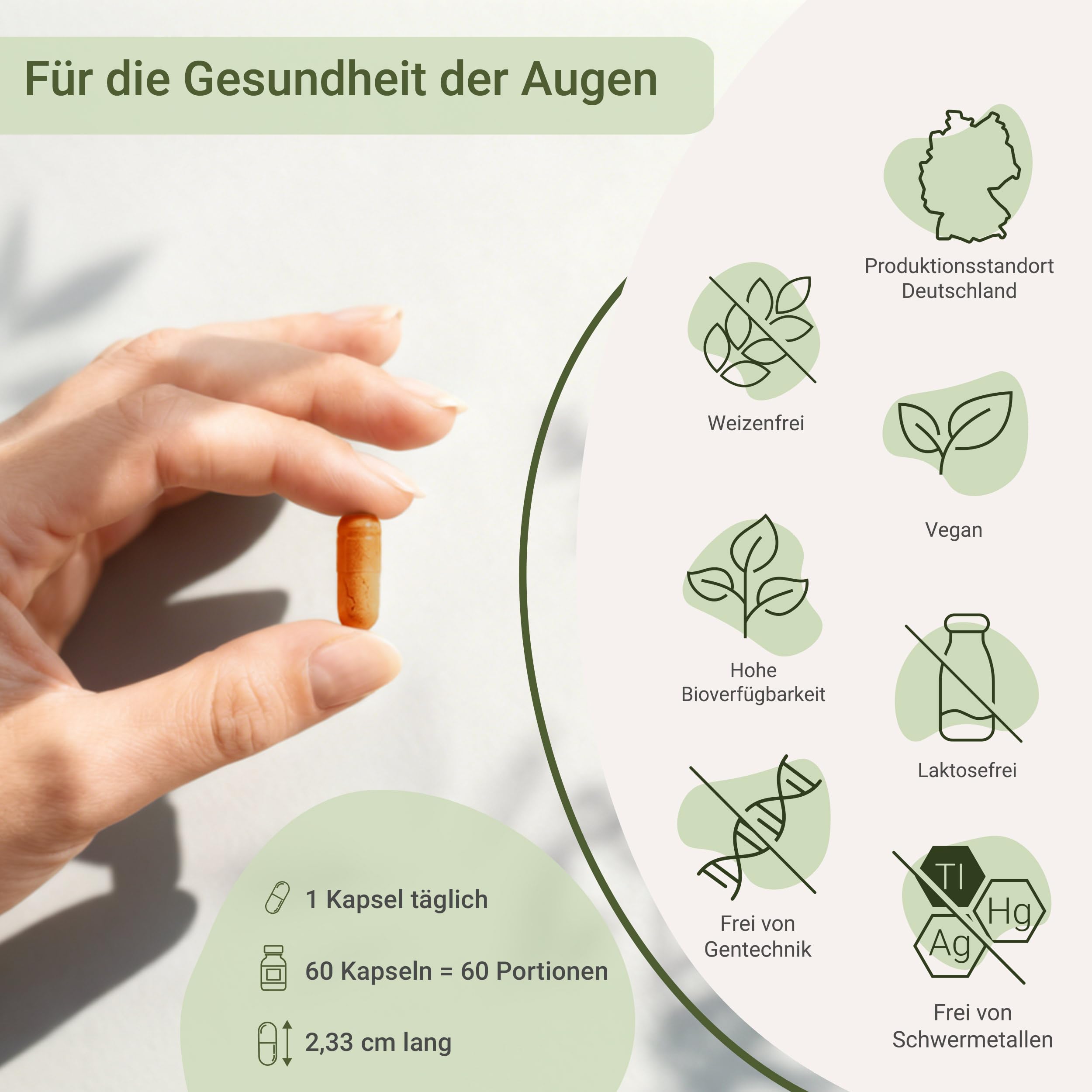 for you augen vital Doppelpack - abgestimmter Augengesundheit-Komplex mit natürlichem Lutein & Zeaxanthin von FloraGLO® - anerkannter Markenrohstoff + Lycopin, beta-Carotin, Vitamine & Mineralstoffe