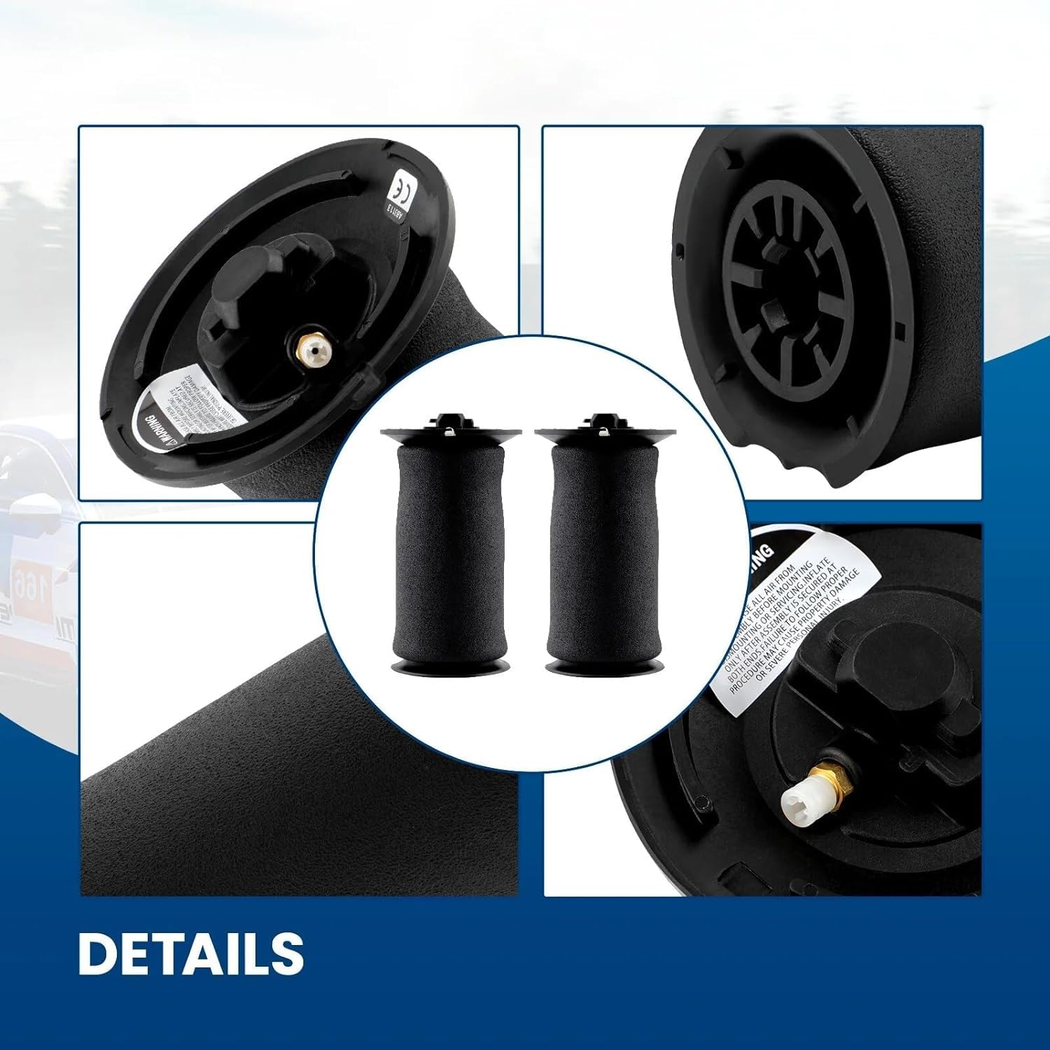 Paquete de 2 amortiguadores de suspensión neumática trasera con resorte neumático adecuados para Serie 5 Touring E61 520d 520i 525d 525i 530d 2.0 2.5 3.0 2004-2010, pieza de accesorios # 37126765602