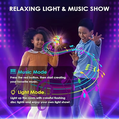 Miniatura 6 de SUPER JOY Juguete de cubo iluminado electrónico de mano, 7 juegos de cerebro y memoria, juguetes sensoriales geniales para niños, divertido juguete
