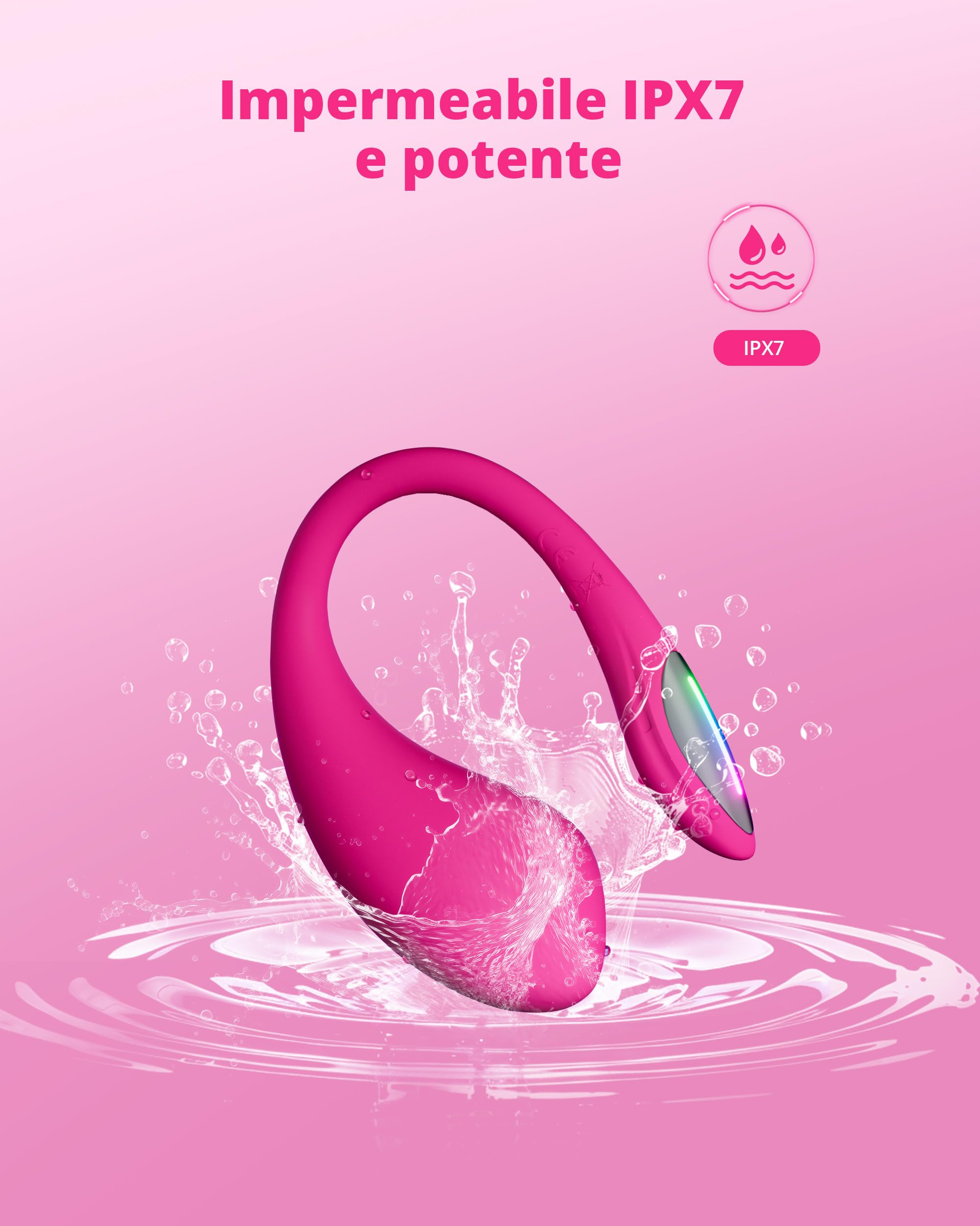 LOVENSE Lush 4.0 Vibratore Punto G con Controllo Remoto, Giocattolo Sessuale Indossabile per Coppie, Controllabile da App, con Luce LED, Impermeabile, Silenzioso, Potente