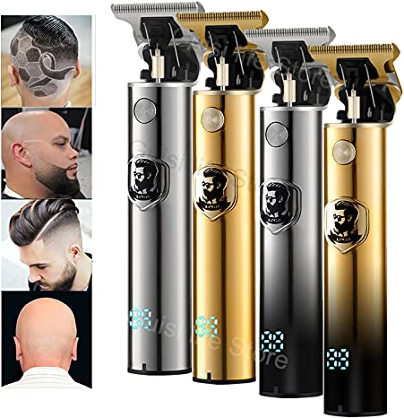New Electric Hair Trimmer Clipper Professional Shaver Beard Barber 0mm Cutting Machine for Men Haircut T-Outliner (Silver)