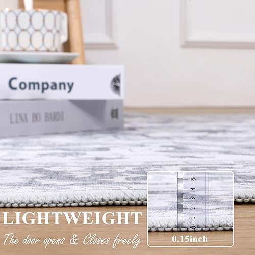 Miniatura 5 de Topotdor Alfombra lavable a máquina de 6 x 9 pulgadas, ultrafina, con respaldo antideslizante, alfombras plegables para sala de estar, dormitorio,