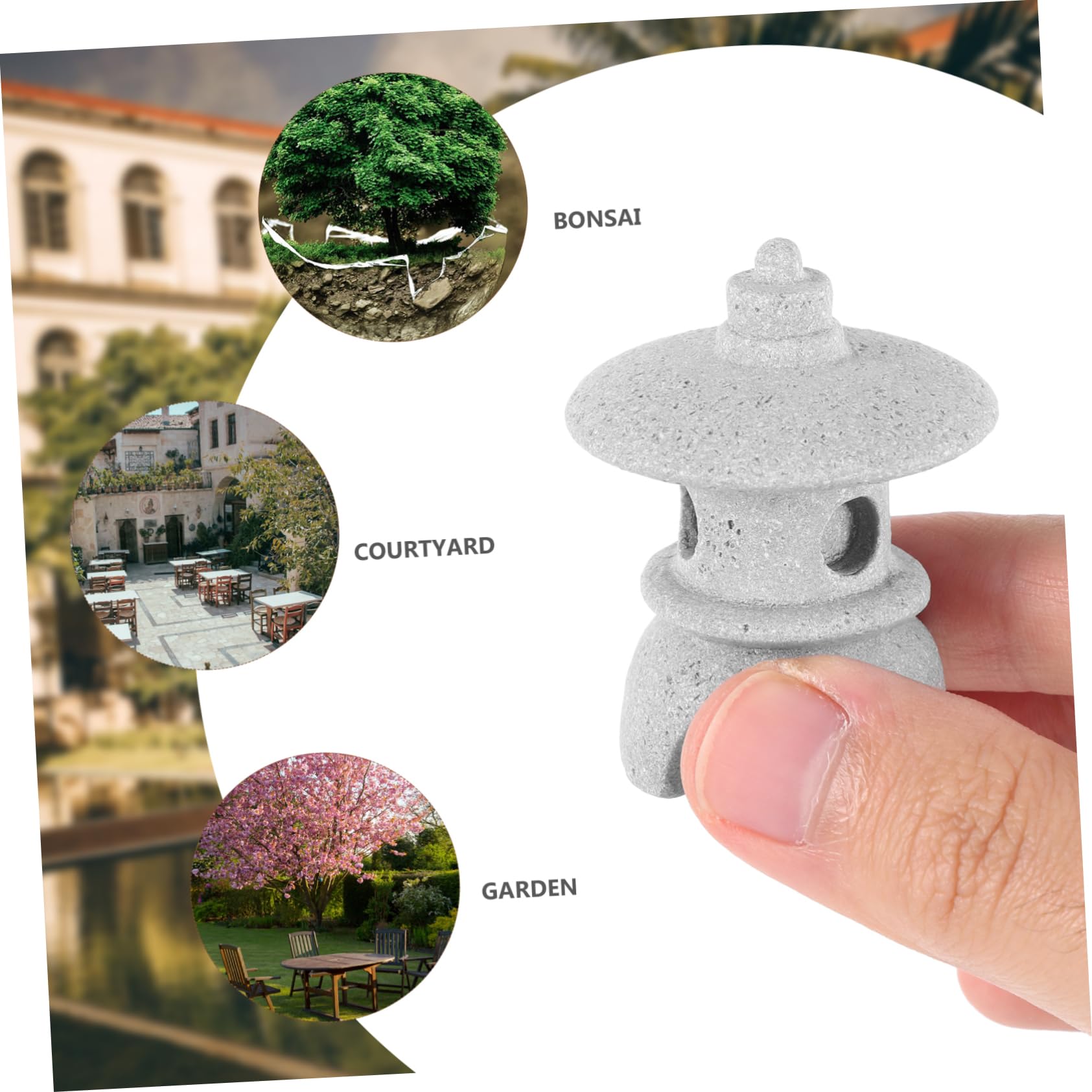FUNOMOCYA 6 Pcs Mini Pagoda Statues for Fish Tank Decoration Chinese Sandstone Lanterns for Bonsai Landscape Aquarium Ornaments Zen Garden Decor - Image 4