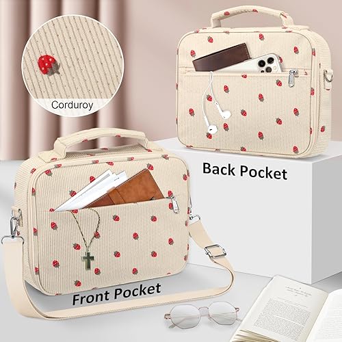 Miniatura 10 de FINPAC Funda grande para la Biblia con correa para el hombro, funda de transporte para libros, bolsa protectora para la Biblia con ranuras para