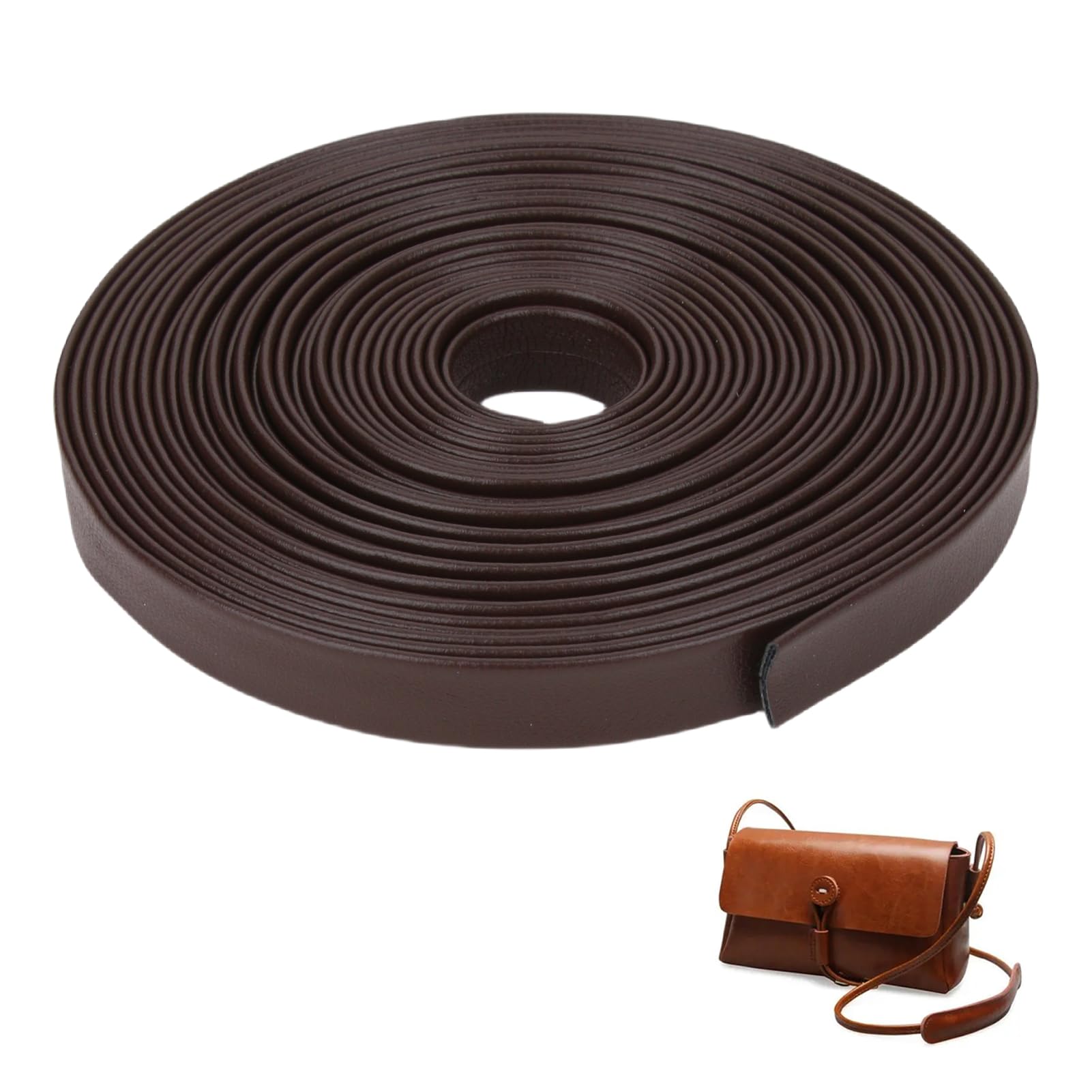Cinturino in pelle, 500 x 1 cm, colore marrone, strisce in pelle PU, per artigianato, accessori di moda per cinture, collari per cani, progetti fai da te, versatile, produzione di accessori