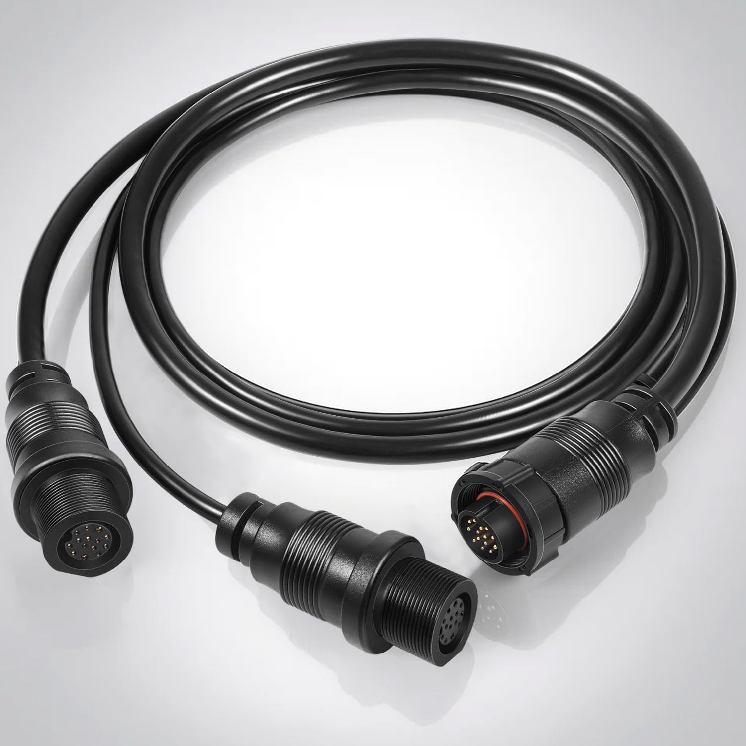 720111-1 14 M ID SIDB Y Splitter Cable fits for Humminbird SOLIX, APEX, XPLORE | Connect Side Imaging & 2D Transducers | Supports Airmar Transducer ID | 30 Inch Durable Y Cable